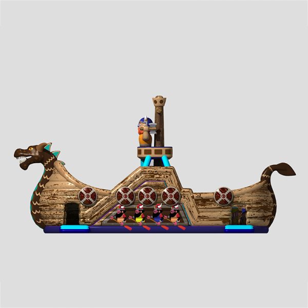 Inflatable pirate ship theme obstacle and slide (4)