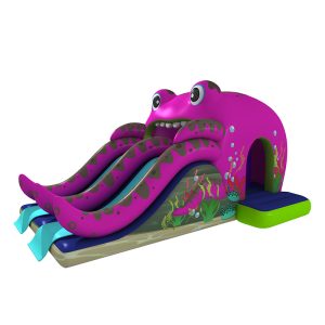 Octopus theme inflatable double lane slide (1)