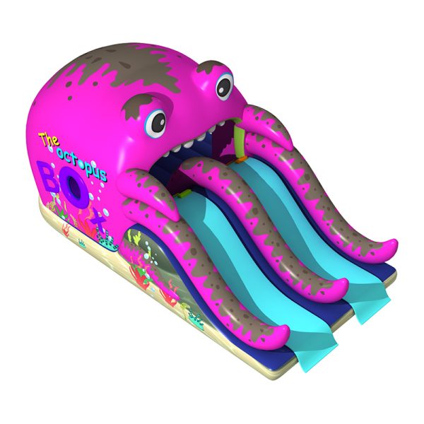 Octopus theme inflatable double lane slide (3)