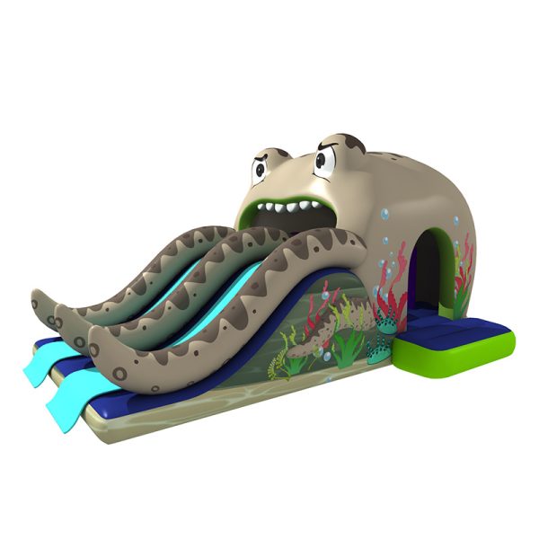 Octopus theme inflatable double lane slide (7)